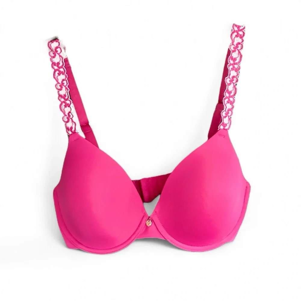 NATORI Pure Luxe Custom Coverage Contour Underwire Bra Embroidered Straps | 32D